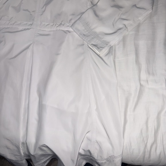 Athleta Rain Drop Jacket‎ Hooded Longline White Windbreaker Full Zip Women Large - Picture 13 of 16